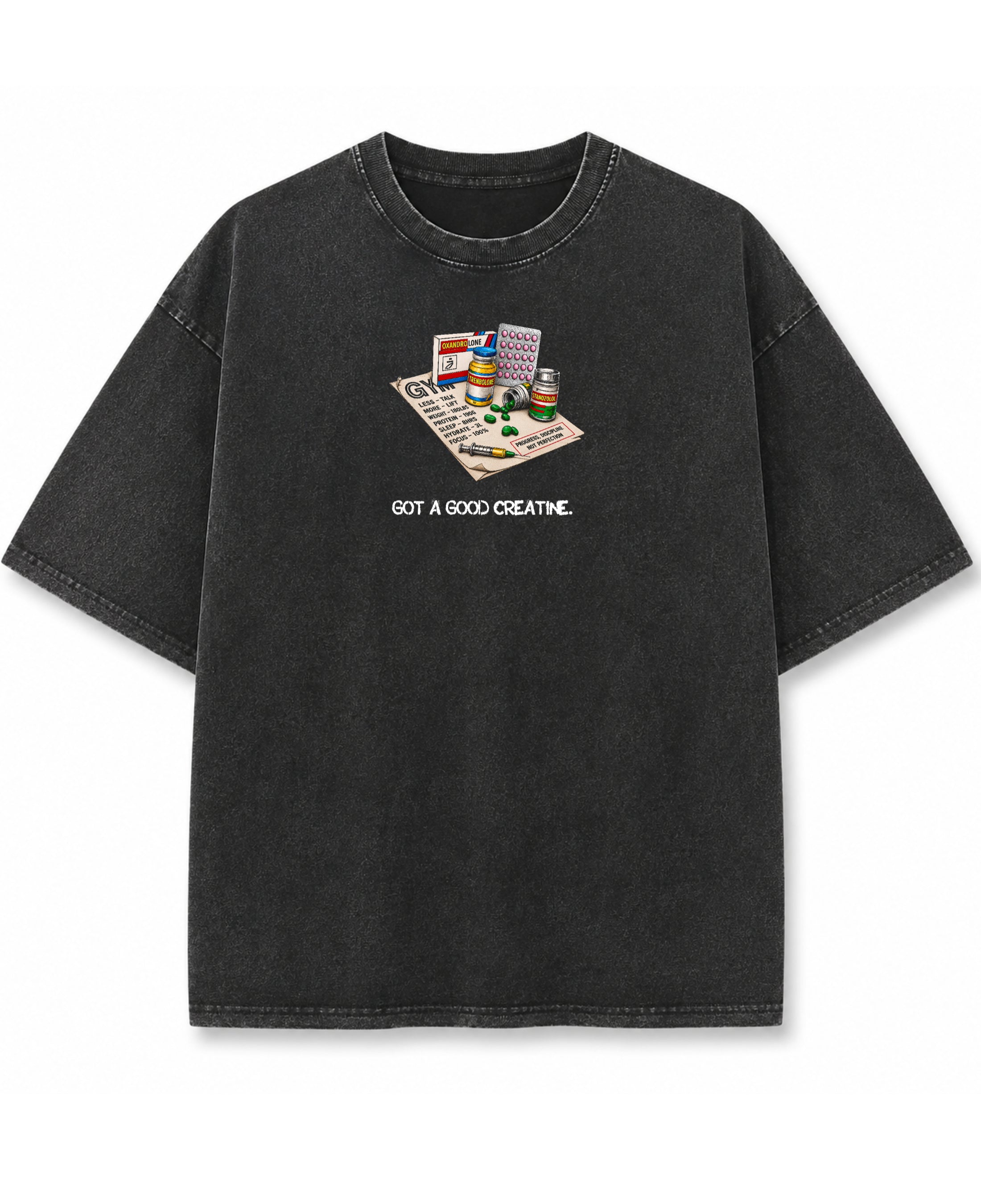 Vintage Fade Wash Oversized T-shirt Front Design